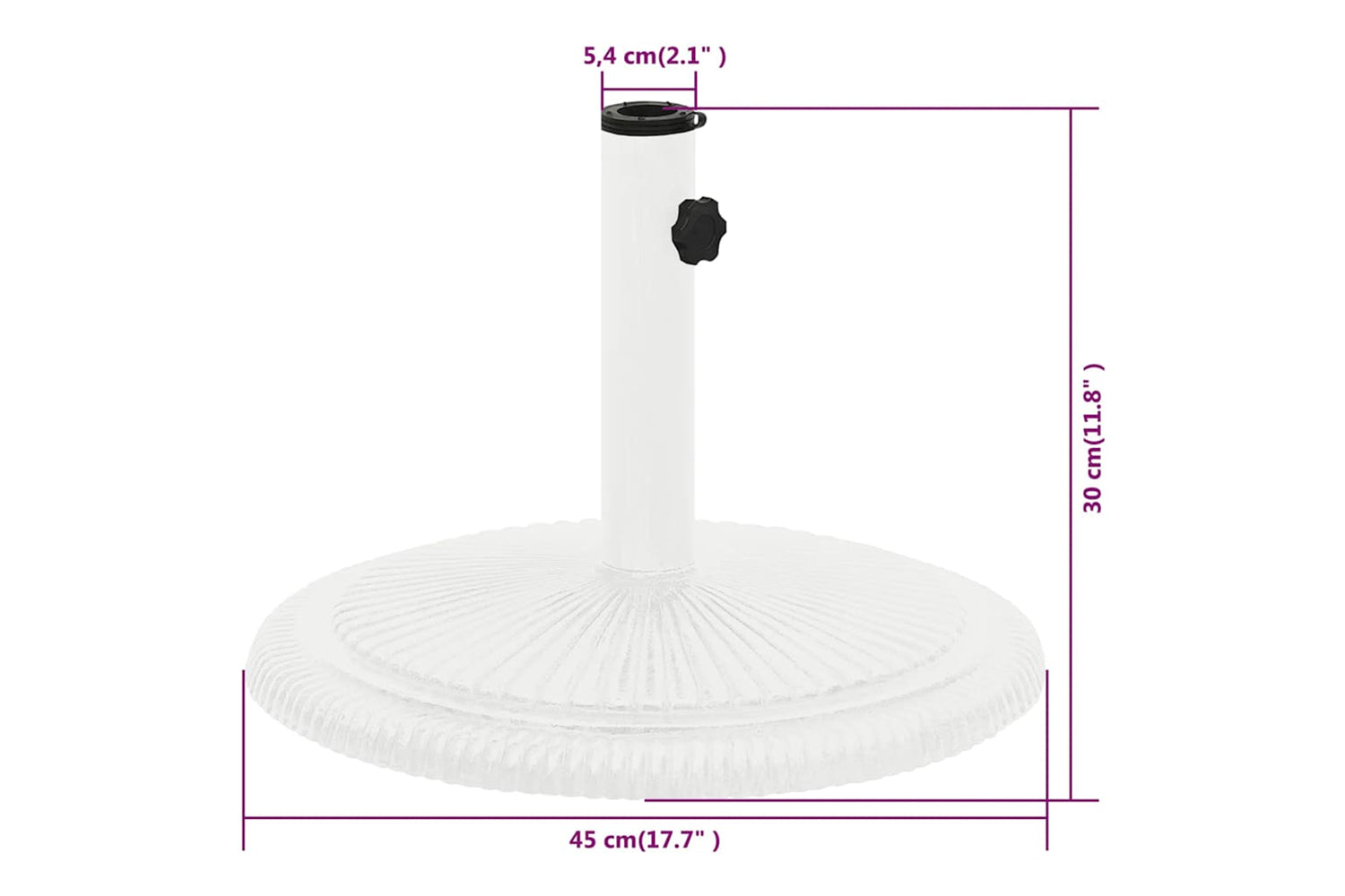vidaXL 317770 Umbrella Base White 45x45x30cm Cast Iron-8