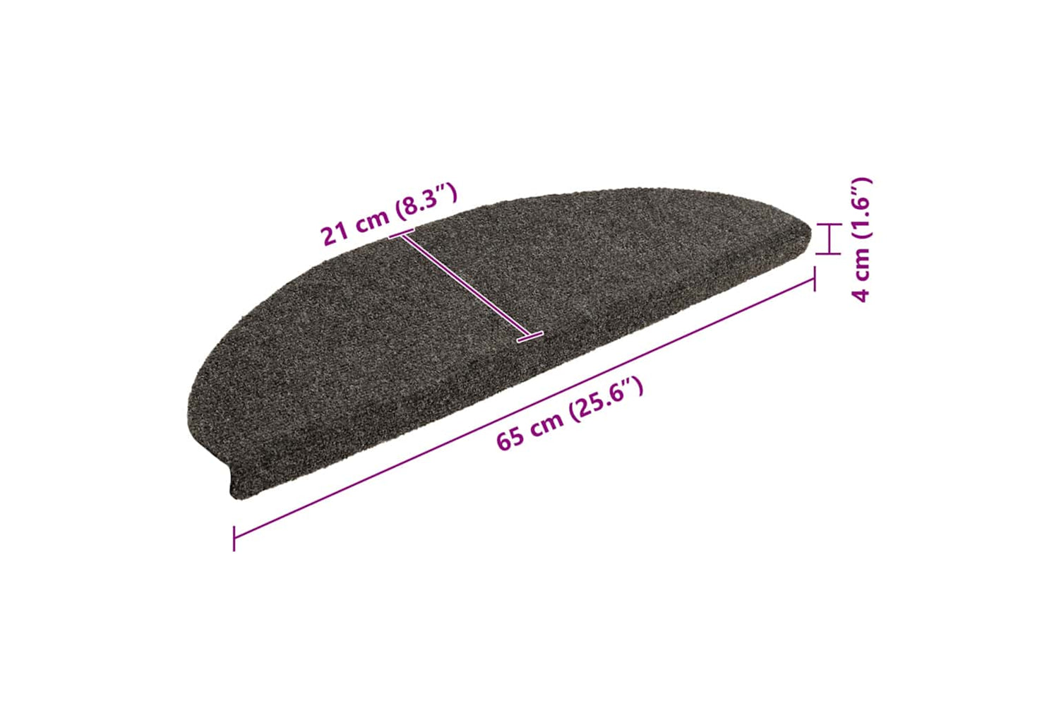Vidaxl Self-adhesive Stair Mats 10pcs Anthracite 65x21x4cm Needle Punch-8