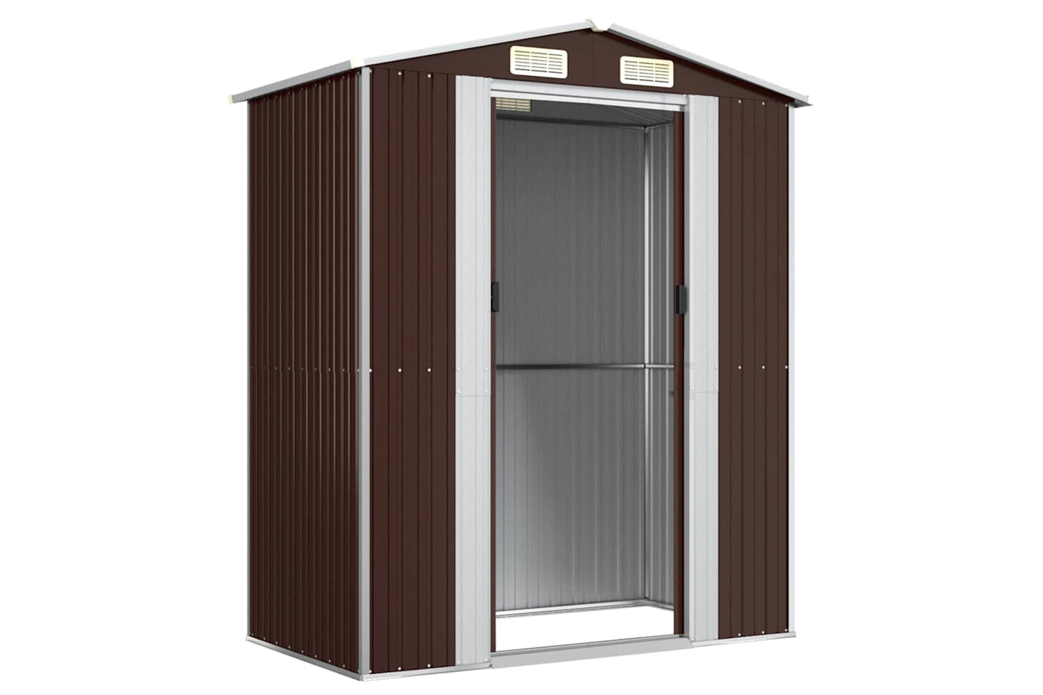 vidaXL 319273 Garden Shed Dark Brown 192x108x223cm Galvanised Steel-2