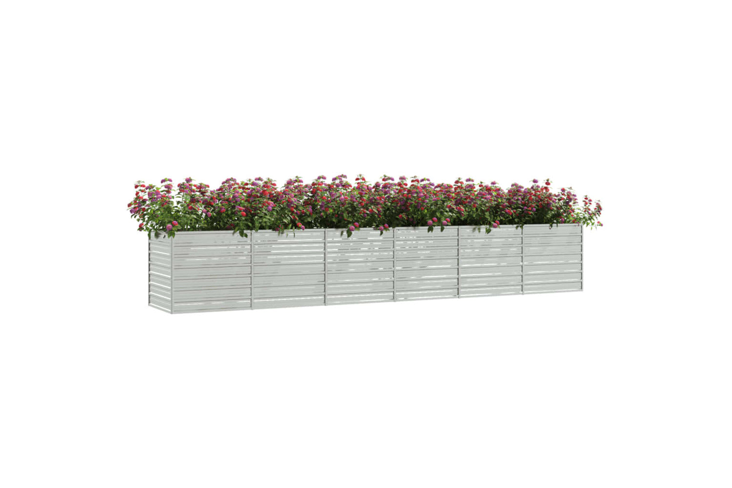 Vidaxl Garden Raised Bed 480x80x77 Cm Galvanized Steel Silver-2