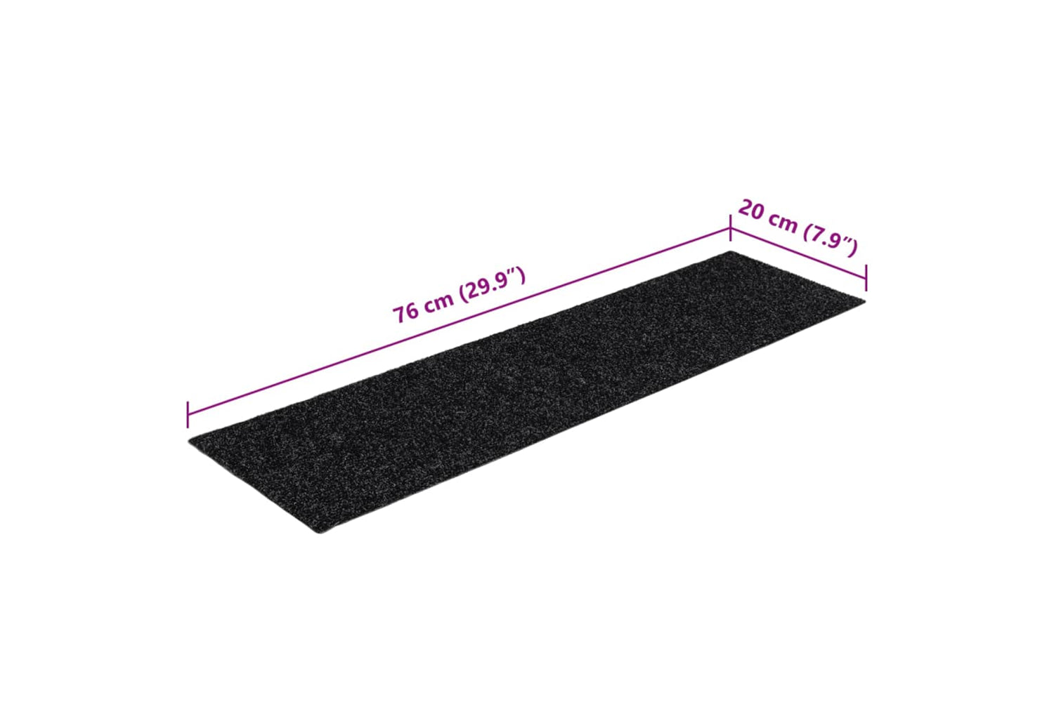 vidaXL 326926 Self-adhesive Stair Mats Rectangular 15 Pcs 76x20cm Black-7