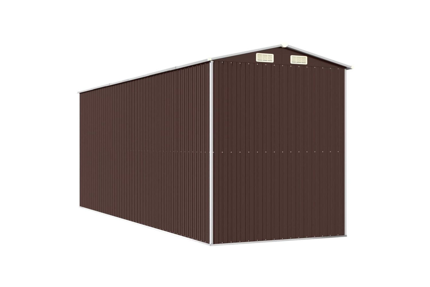 vidaXL 3147464 Garden Shed Dark Brown 192x523x223cm Galvanised Steel-5