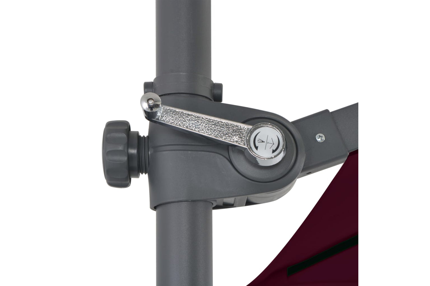 vidaXL 312308 Cantilever Umbrella With Steel Pole Bordeaux Red 250x250cm-7