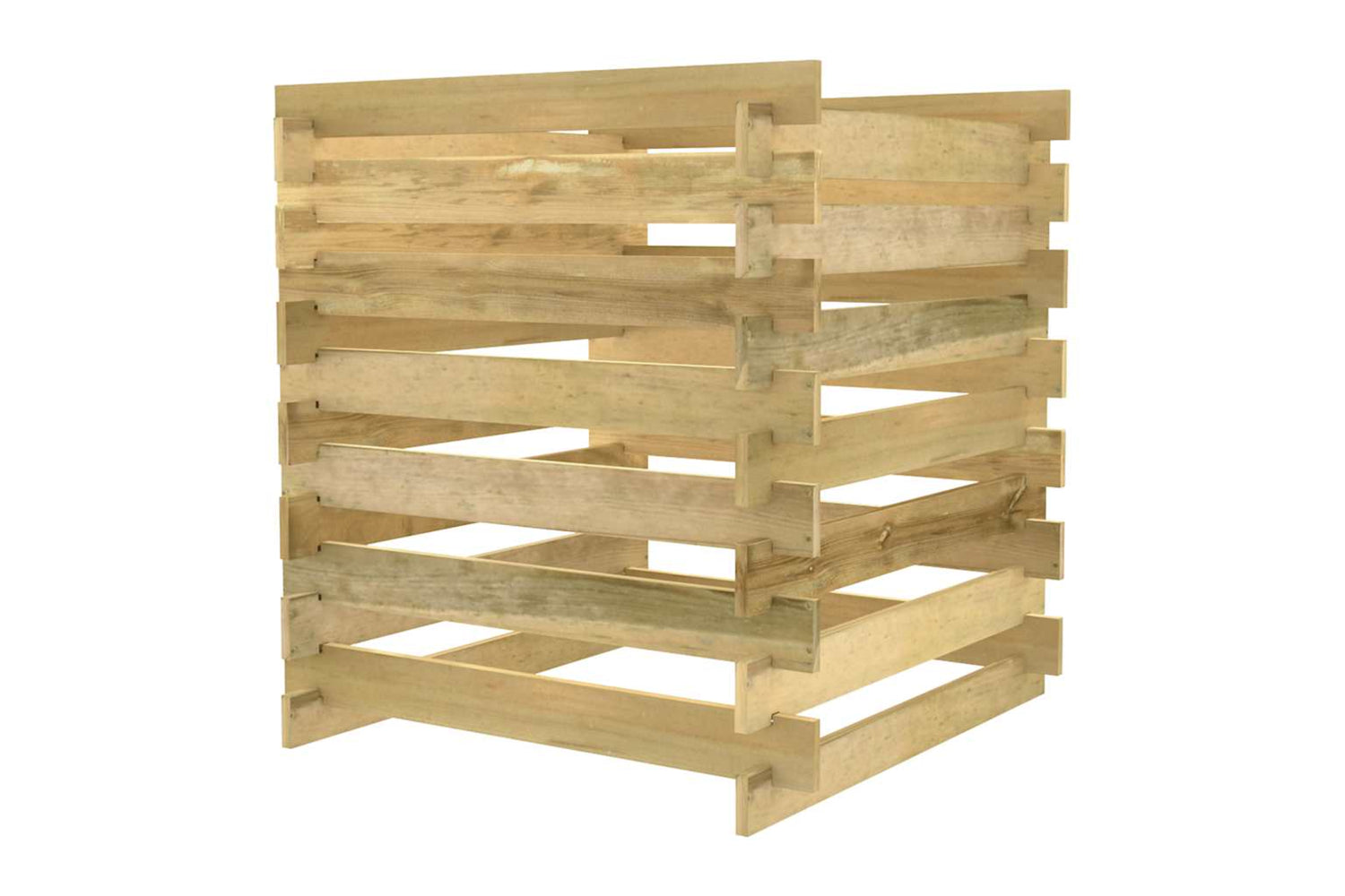 vidaXL 318377 Slatted Garden Composter 90x90x90cm Impregnated Pinewood-3