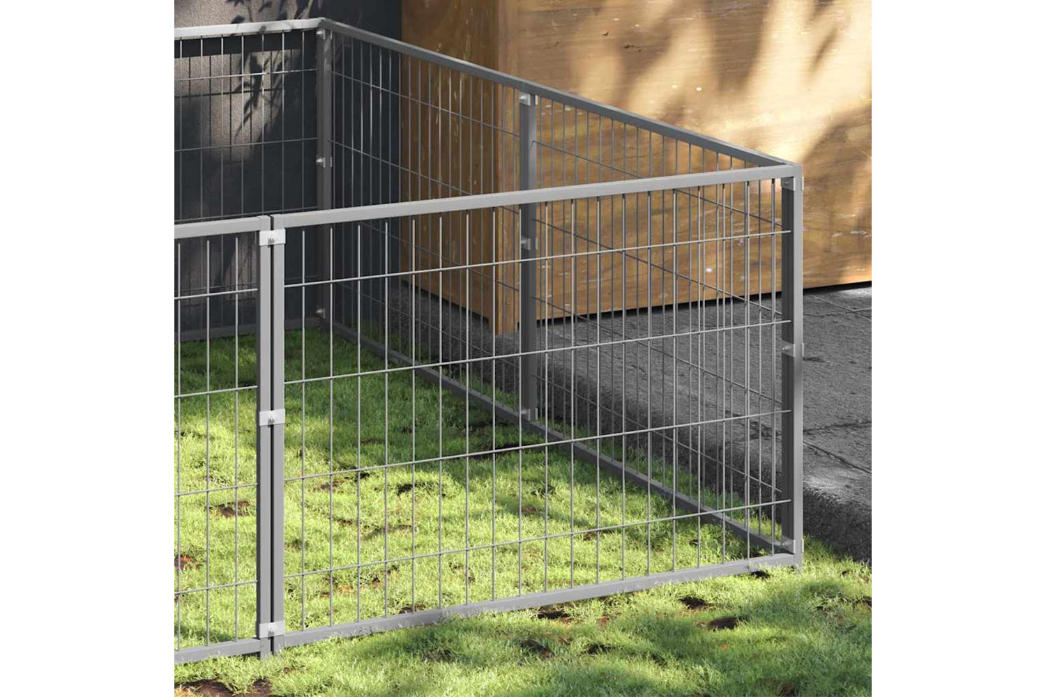 Vidaxl 3082118 Dog Kennel Silver 4 M2 Steel-2