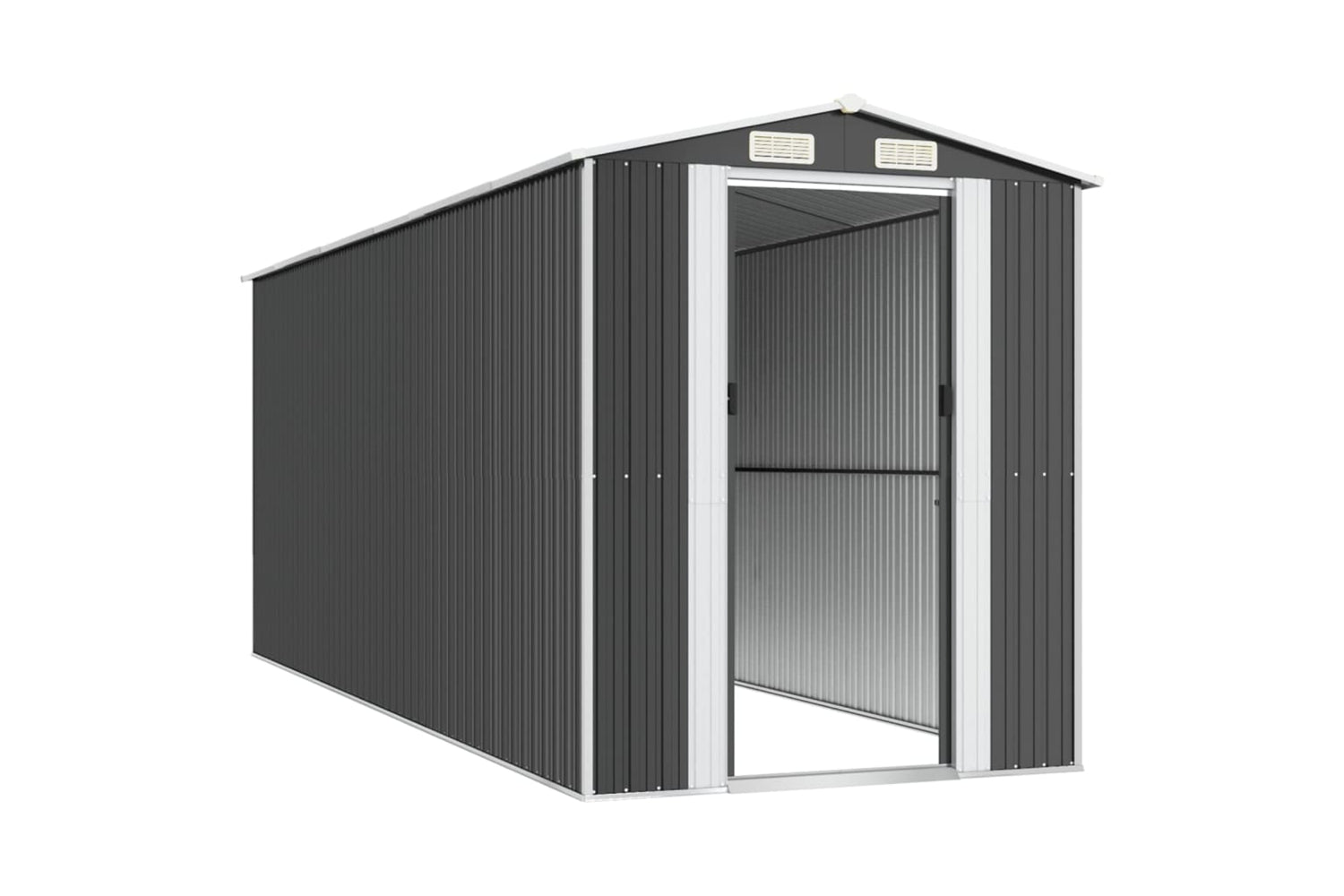 vidaXL 3147453 Garden Shed Anthracite 192x523x223cm Galvanised Steel-3