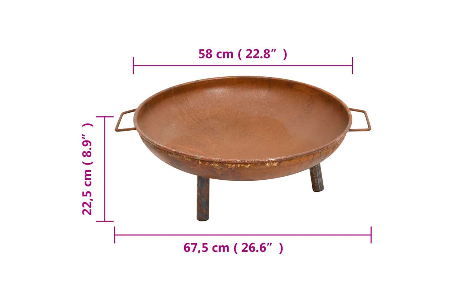 Vidaxl Fire Pit 67.5x58x22.5 Cm Steel-7