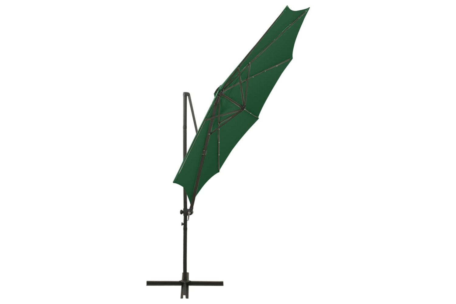 Vidaxl 312337 Cantilever Umbrella With Pole And Led Lights Green 300 Cm-7