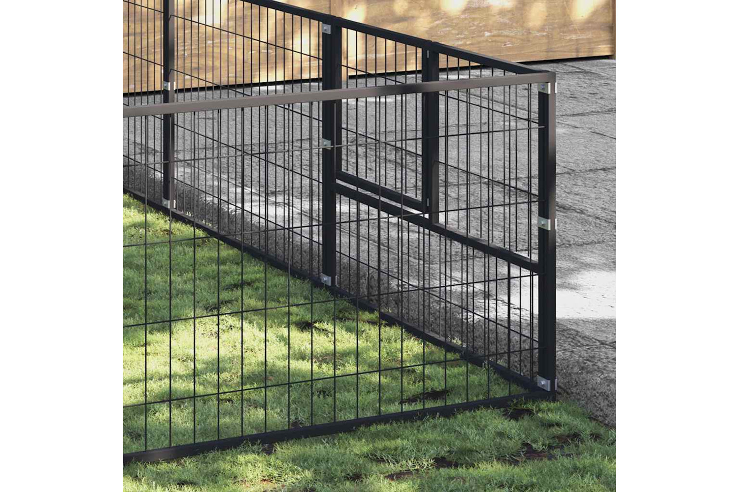 Vidaxl 3082147 Dog Kennel Black 32 M2 Steel-2