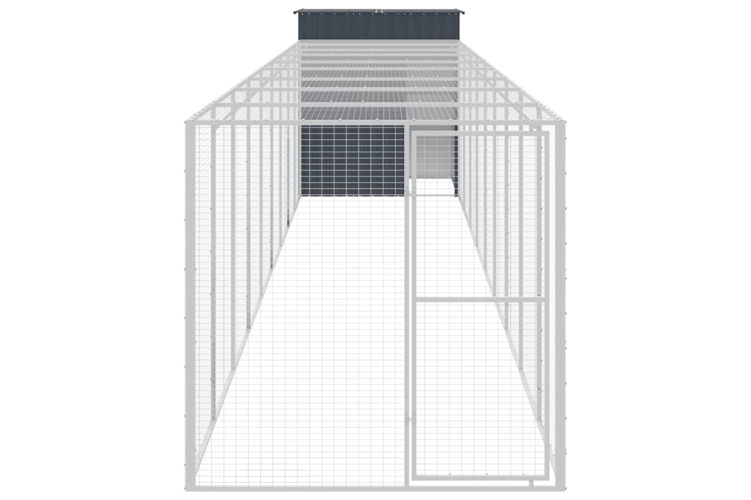 vidaXL 3189112 Chicken Cage With Run Anthracite 165x1067x181cm Galvanised Steel-2