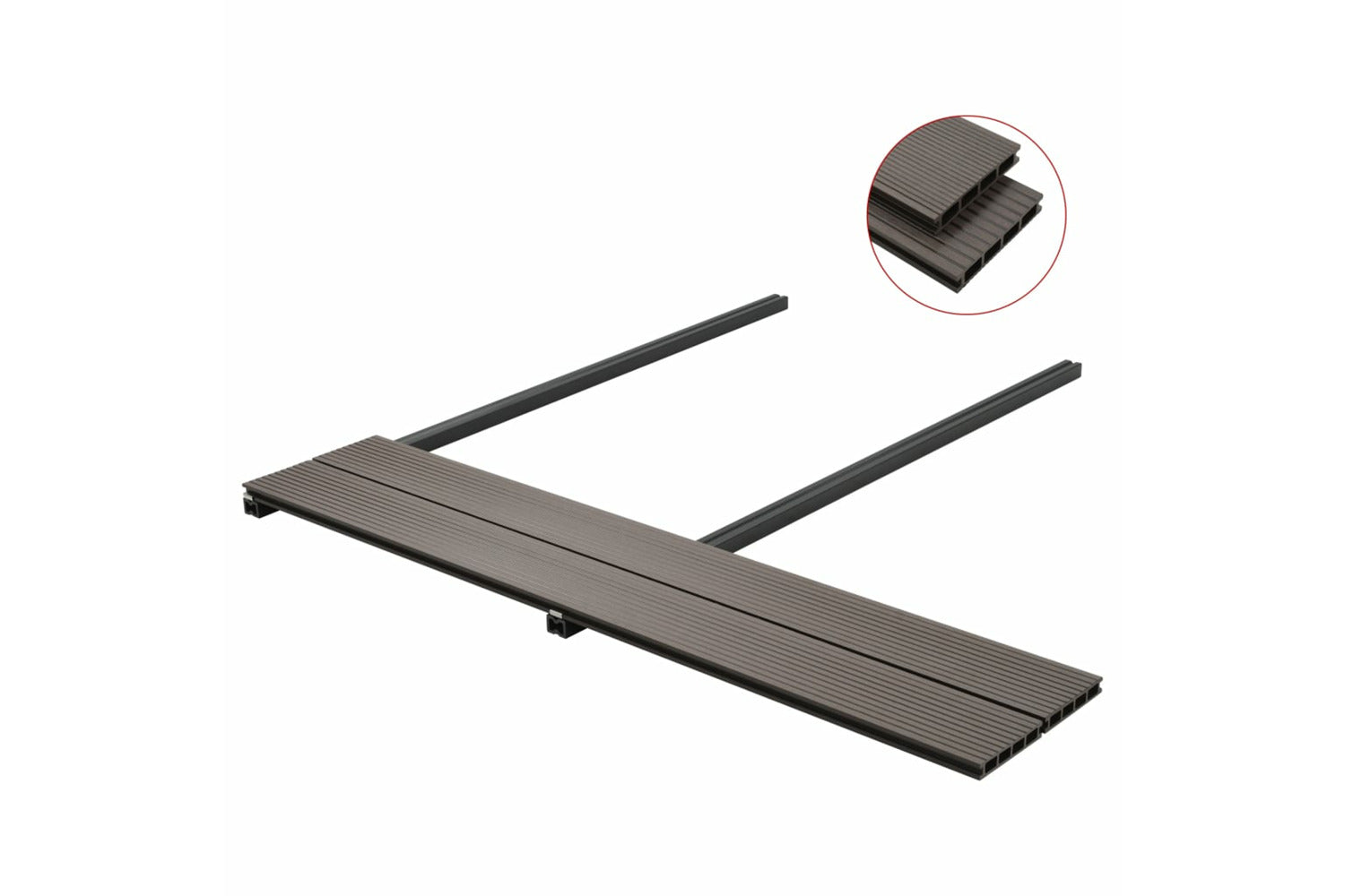 Vidaxl 275718 Wpc Hollow Decking Boards With Accessories 10m-2