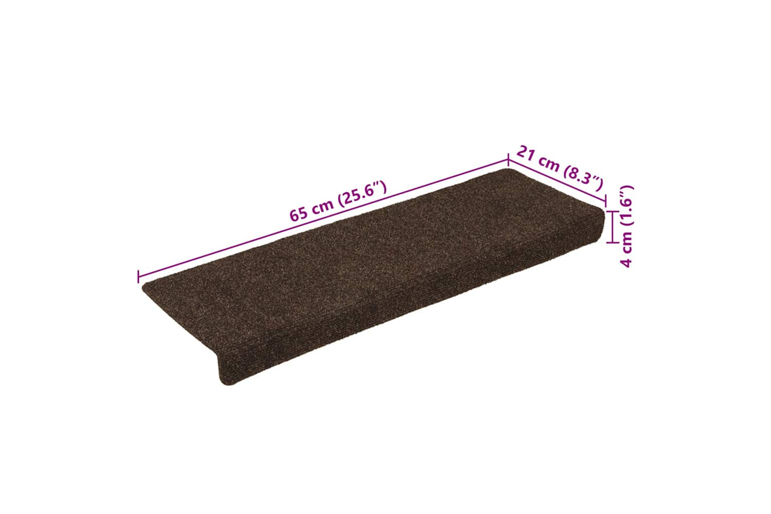 vidaXL 326188 Stair Mats 15 Pcs Needle Punch 65x21x4cm Brown-8
