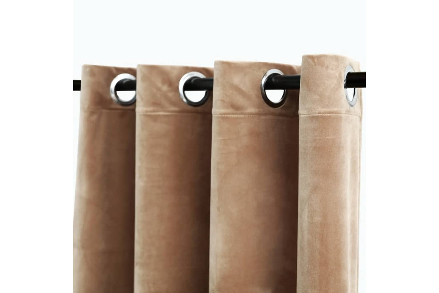 Vidaxl Blackout Curtain With Metal Rings Velvet Beige 290x245 Cm-3
