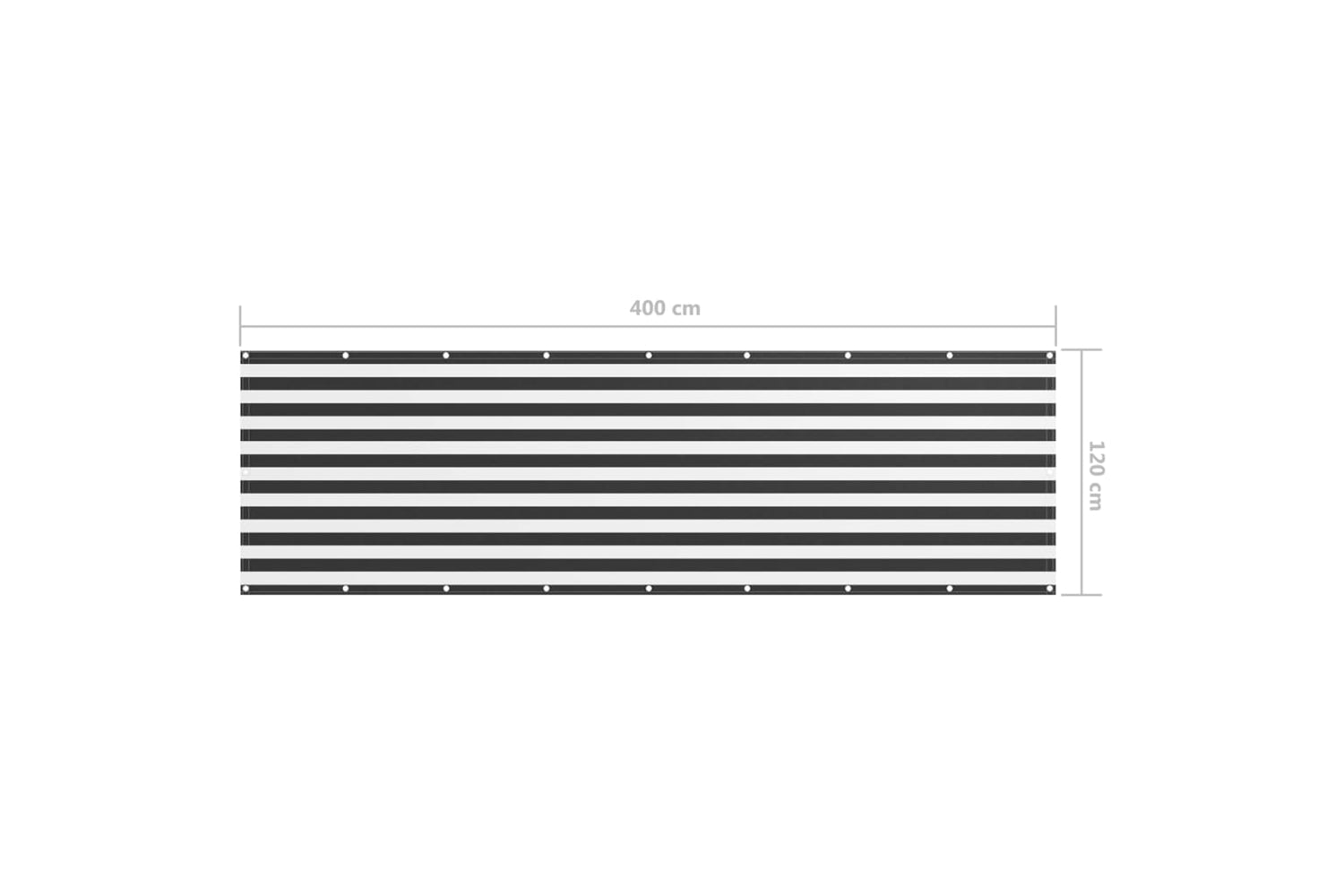 vidaXL 134885 Balcony Screen Anthracite And White 120x400cm Oxford Fabric-5