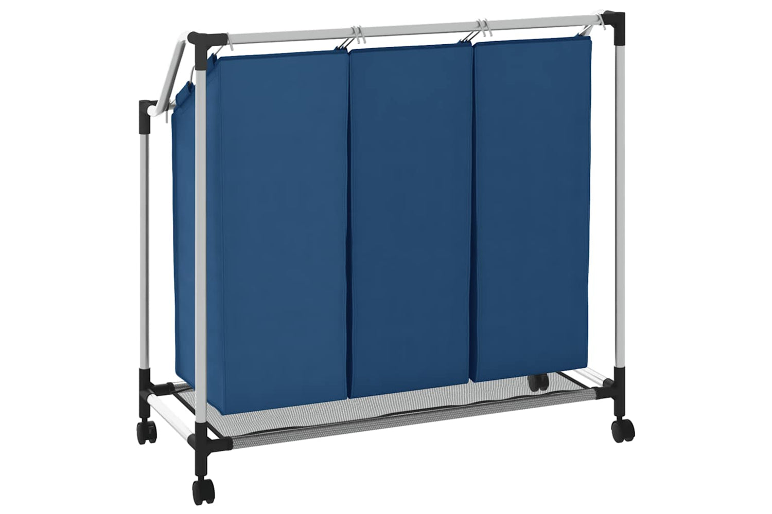 Vidaxl 288331 Laundry Sorter With 3 Bags Blue Steel-6