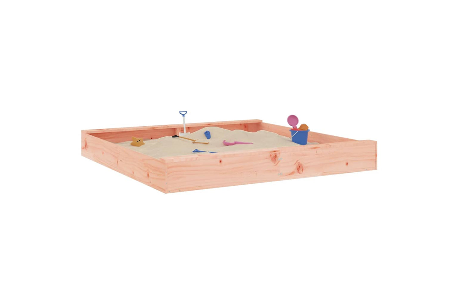 vidaXL 825042 Sandbox With Seats Square Solid Wood Douglas-2