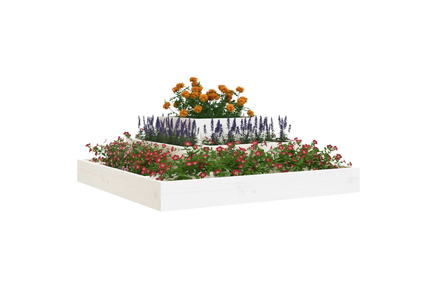 vidaXL 823865 Planter White 80x80x27cm Solid Wood Pine-2