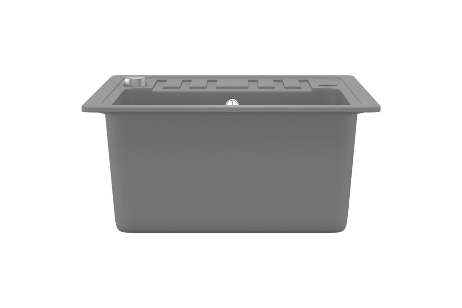 Vidaxl Granite Kitchen Sink Single Basin Grey-3