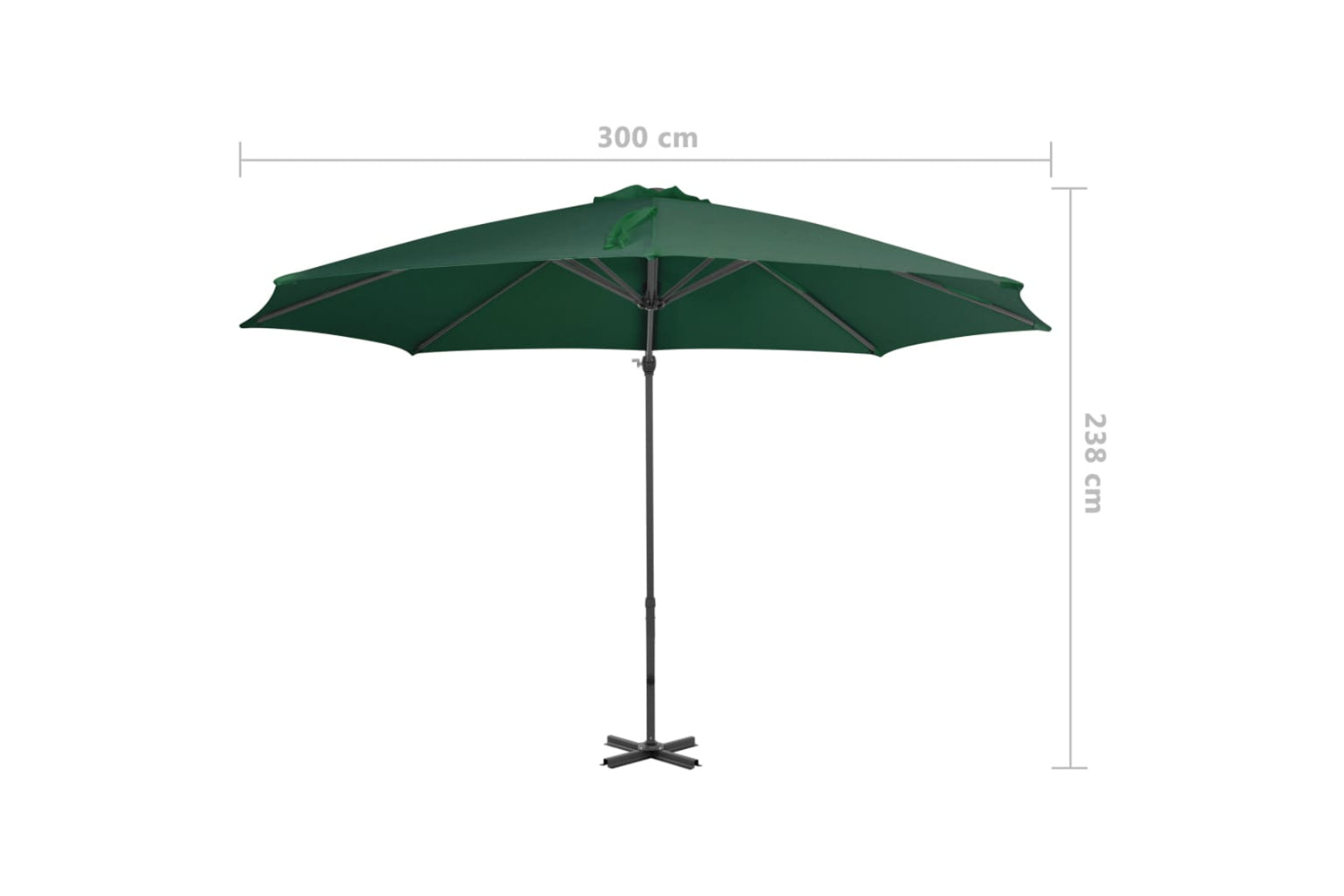 vidaXL 44621 Cantilever Umbrella With Aluminium Pole Green 300cm-8