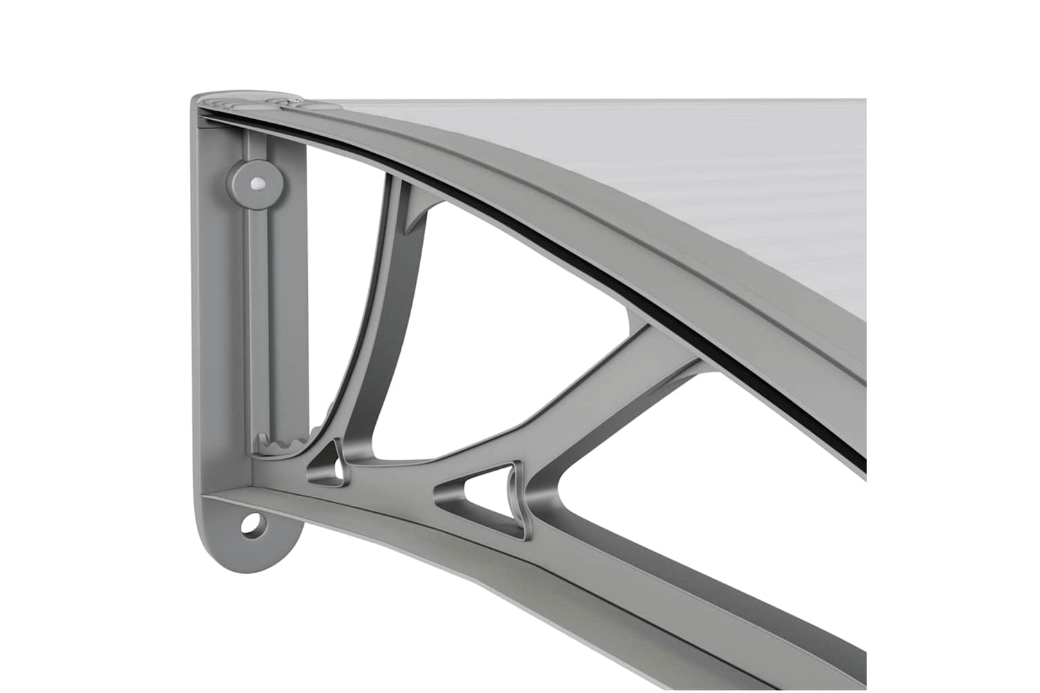vidaXL Door Canopy Grey 150x100cm Polycarbonate-5