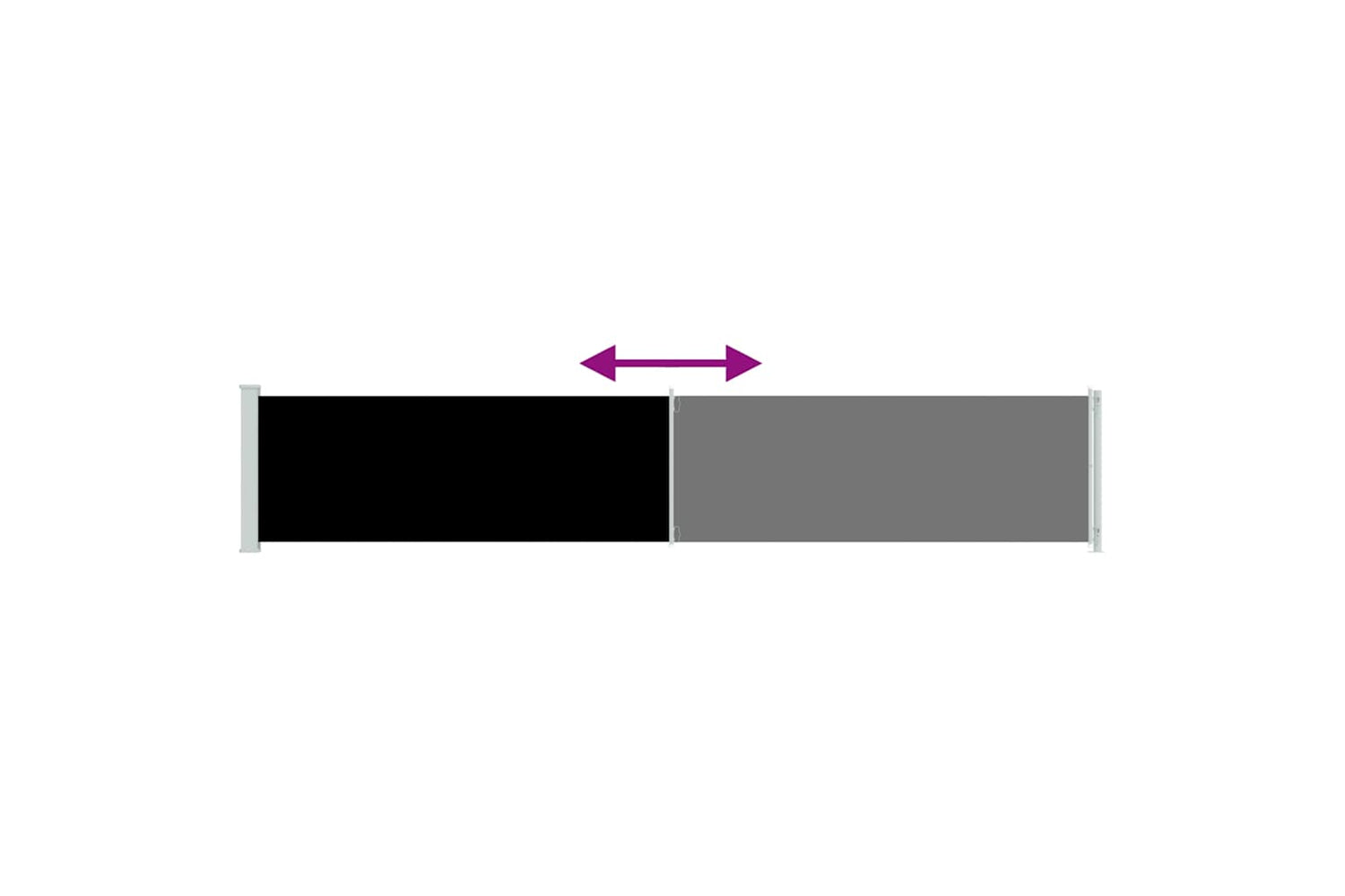 vidaXL 317946 Patio Retractable Side Awning 117x600cm Black-6