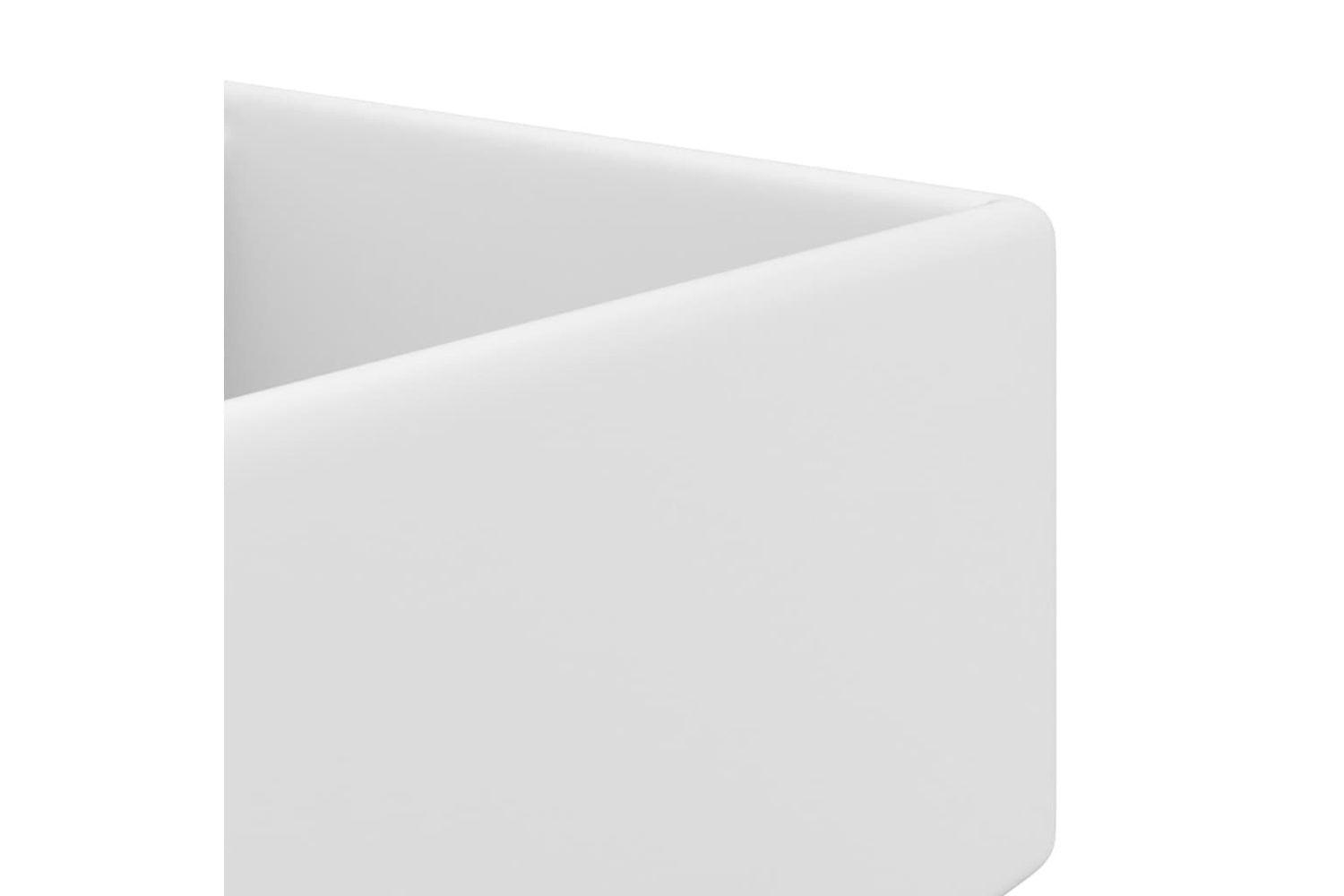 vidaXL 146943 Luxury Basin Overflow Square Matt White 41x41cm Ceramic-4