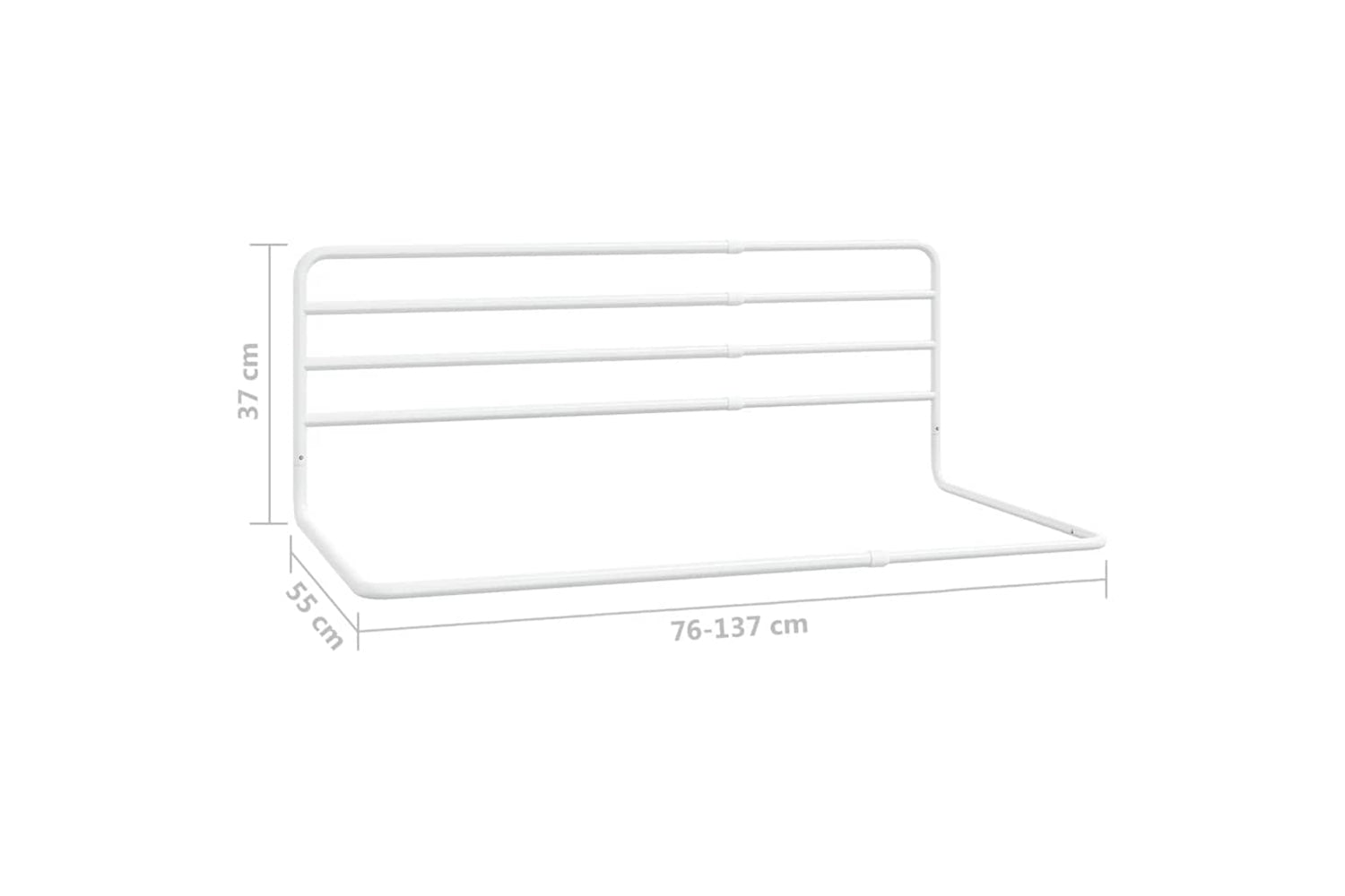 Vidaxl Toddler Safety Bed Rail White (76-137)x55 Cm Iron-7