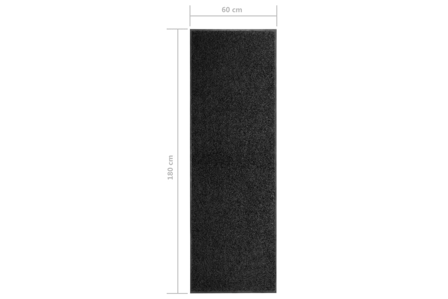 vidaXL 323411 Doormat Washable Black 60x180cm-6