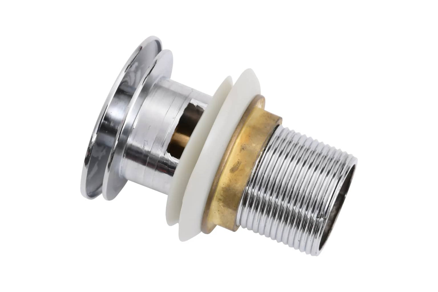 vidaXL 149055 Push Drain With Overflow Function Chrome 6.4x6.4x9.1cm-6