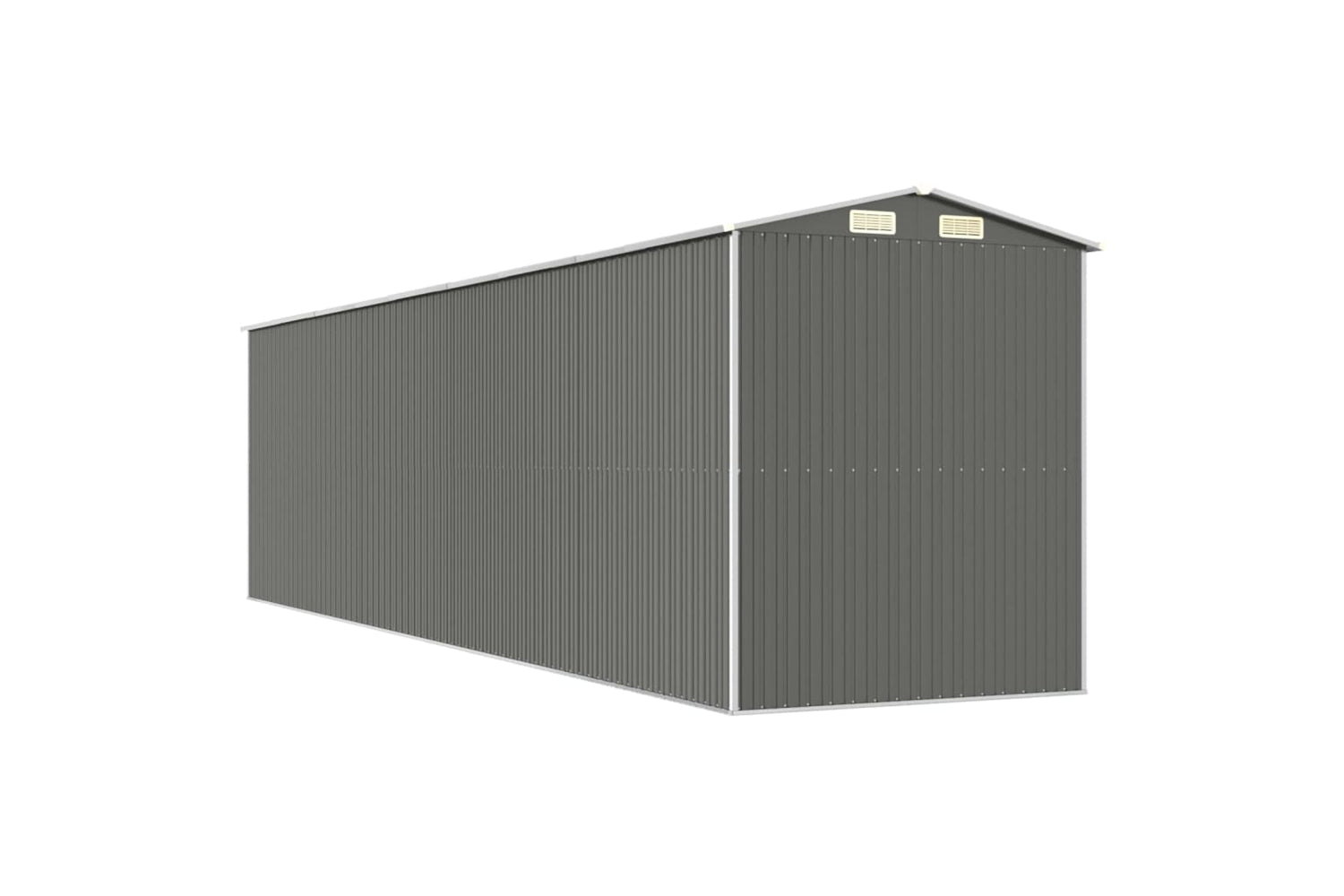 vidaXL 3147445 Garden Shed Light Grey 192x772x223cm Galvanised Steel-5