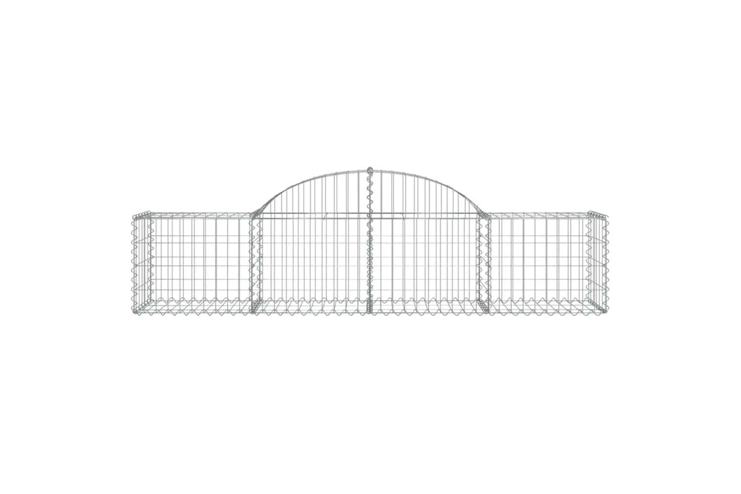 vidaXL 3146257 Arched Gabion Baskets 2 Pcs 200x50x40/60cm Galvanised Iron-3