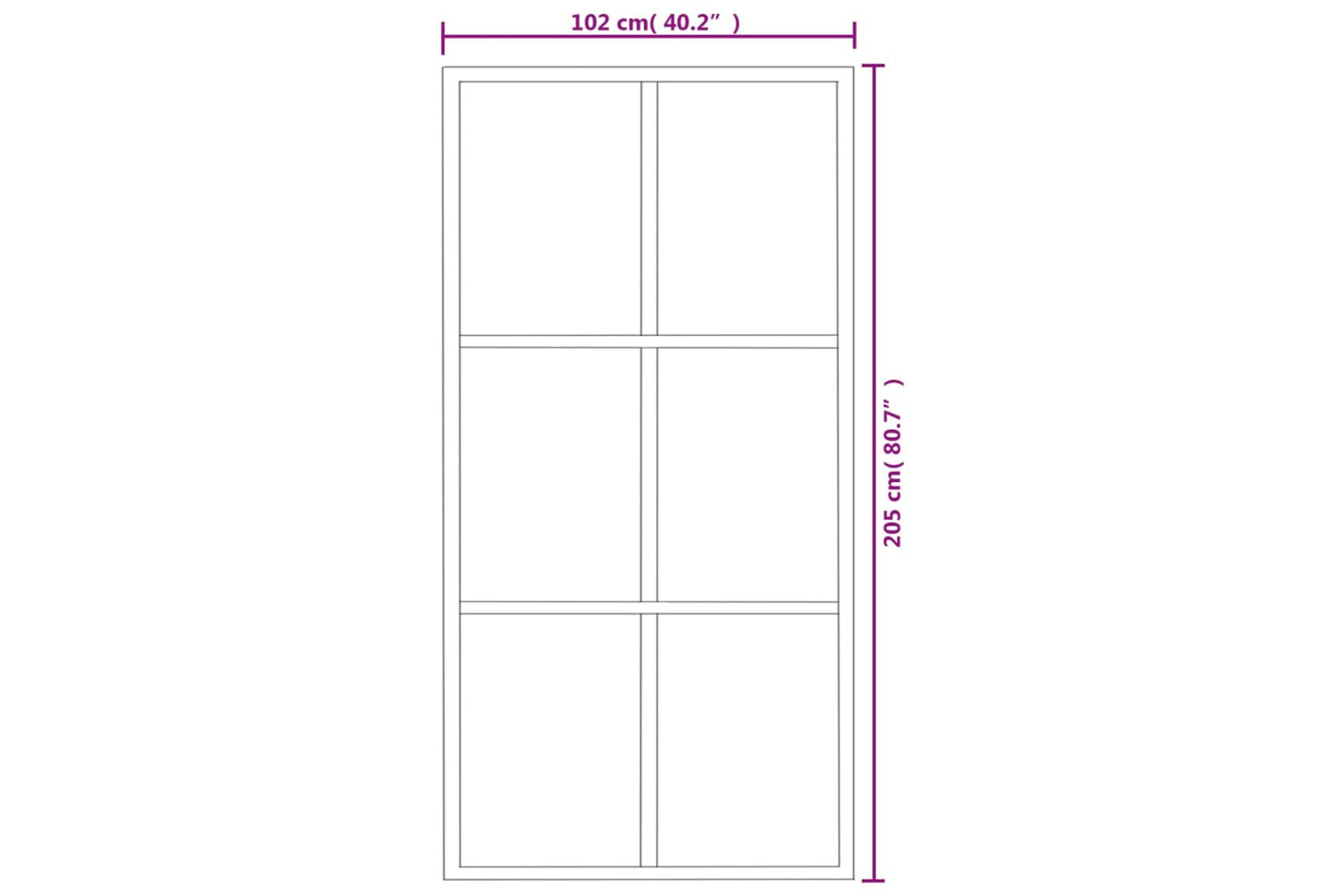 vidaXL 151013 Sliding Door Esg Glass And Aluminium 102x205cm Black-3