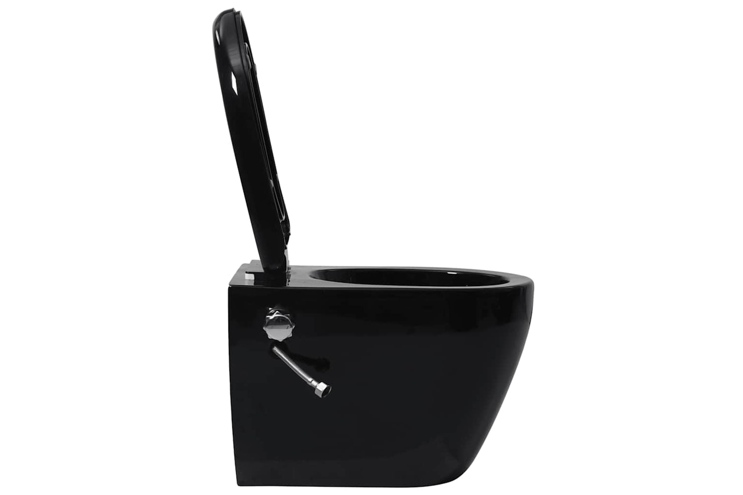Vidaxl Wall Hung Rimless Toilet With Concealed Cistern Ceramic Black-7