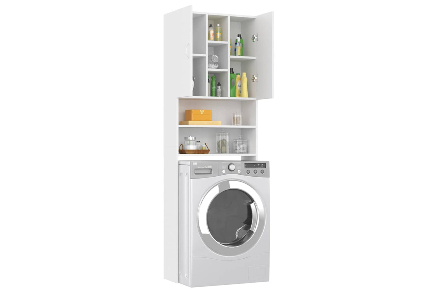 Vidaxl 808422 Washing Machine Cabinet White 64x25.5x190 Cm-5