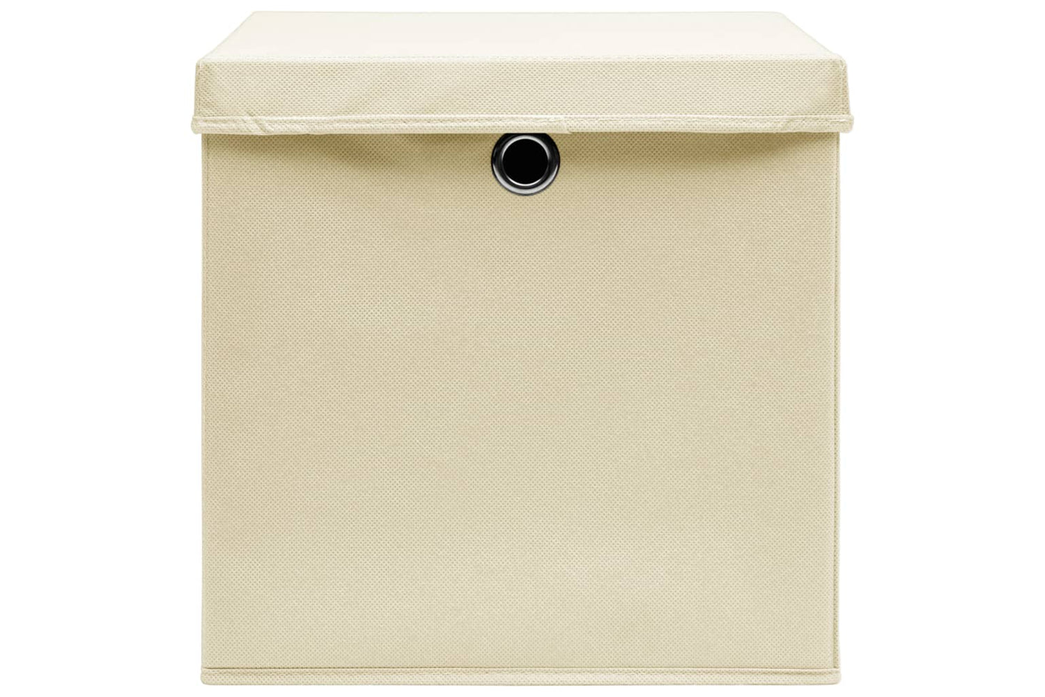 vidaXL 325216 Storage Boxes With Covers 4 Pcs 28x28x28cm Cream-4