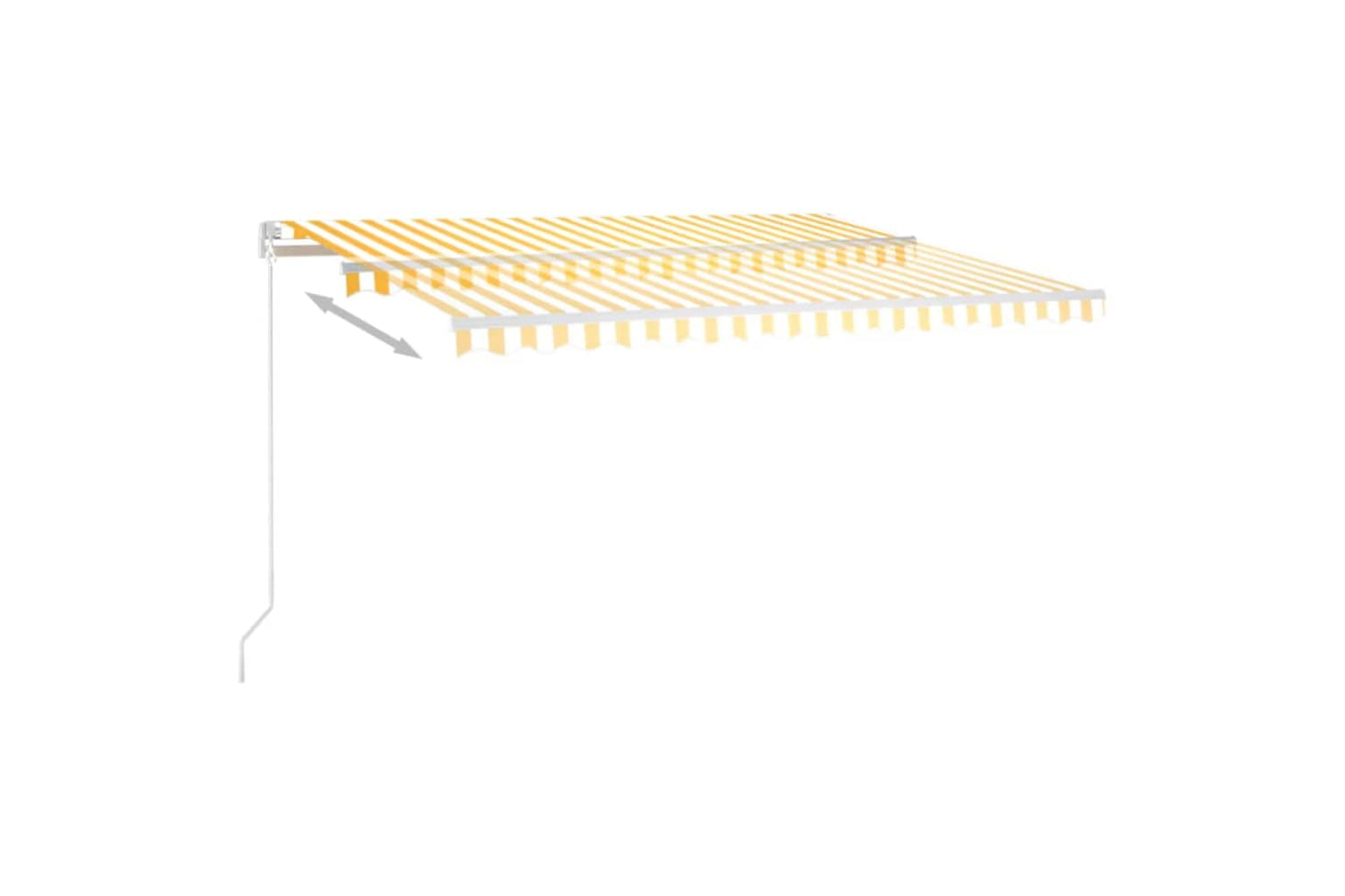 vidaXL 3068983 Manual Retractable Awning With Led 400x350cm Yellow And White-3