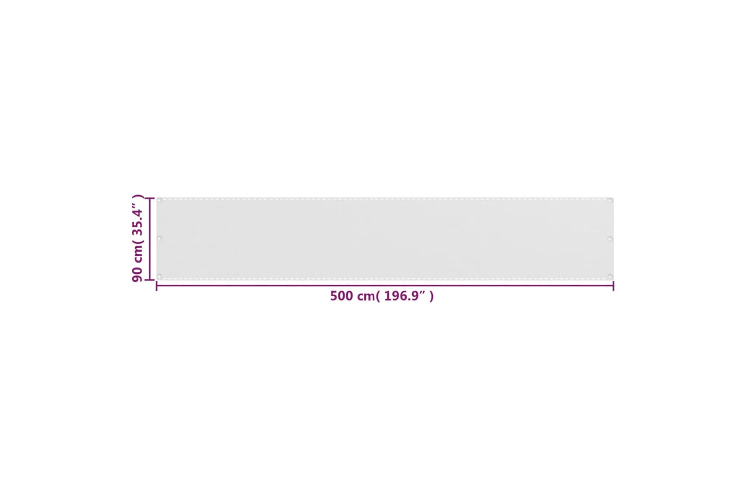 vidaXL 310866 Balcony Screen White 90x500cm Hdpe-5