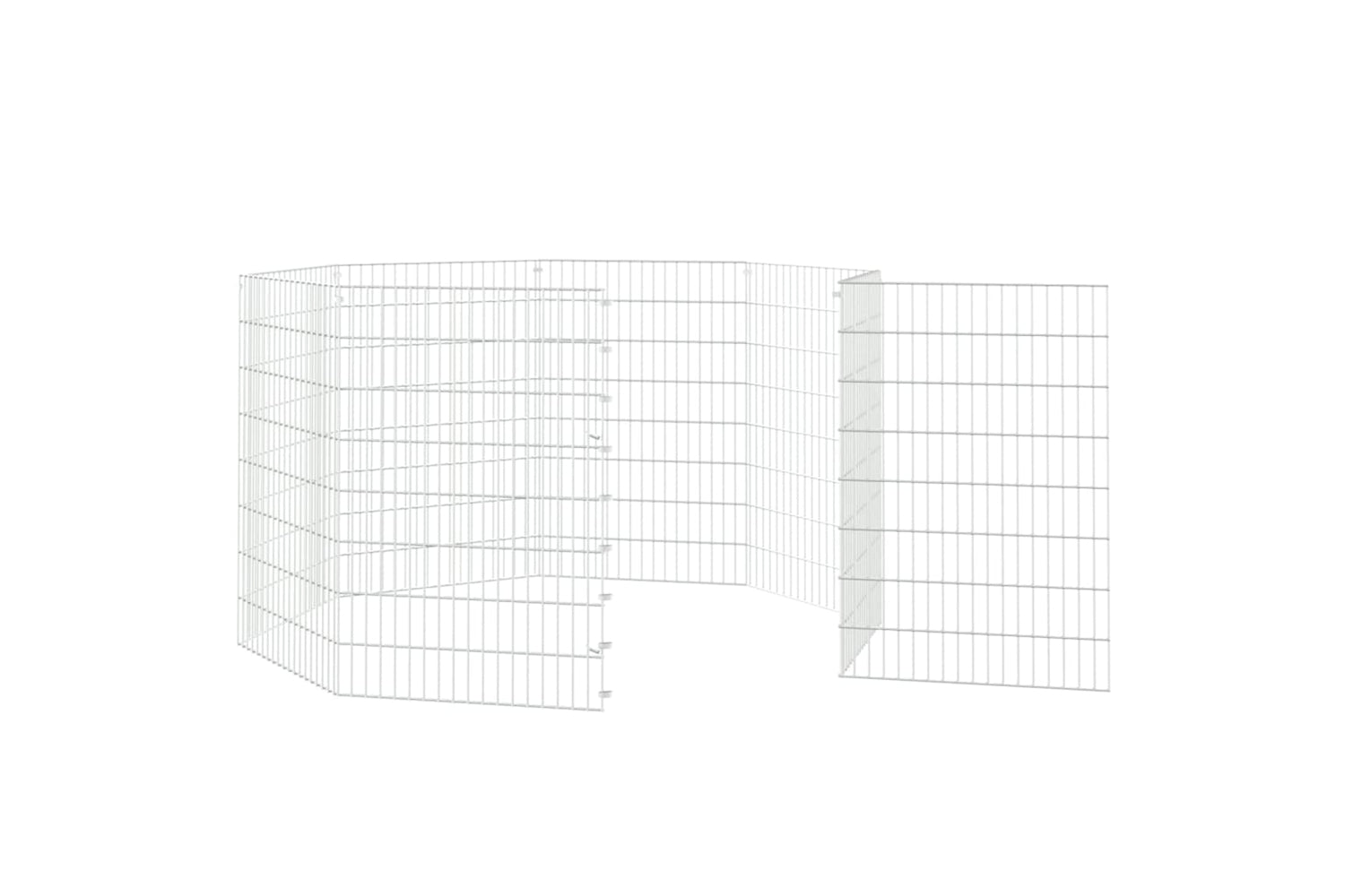 Vidaxl Free Range Animal Enclosure 8-panel 54x80 Cm Galvanised Iron-4