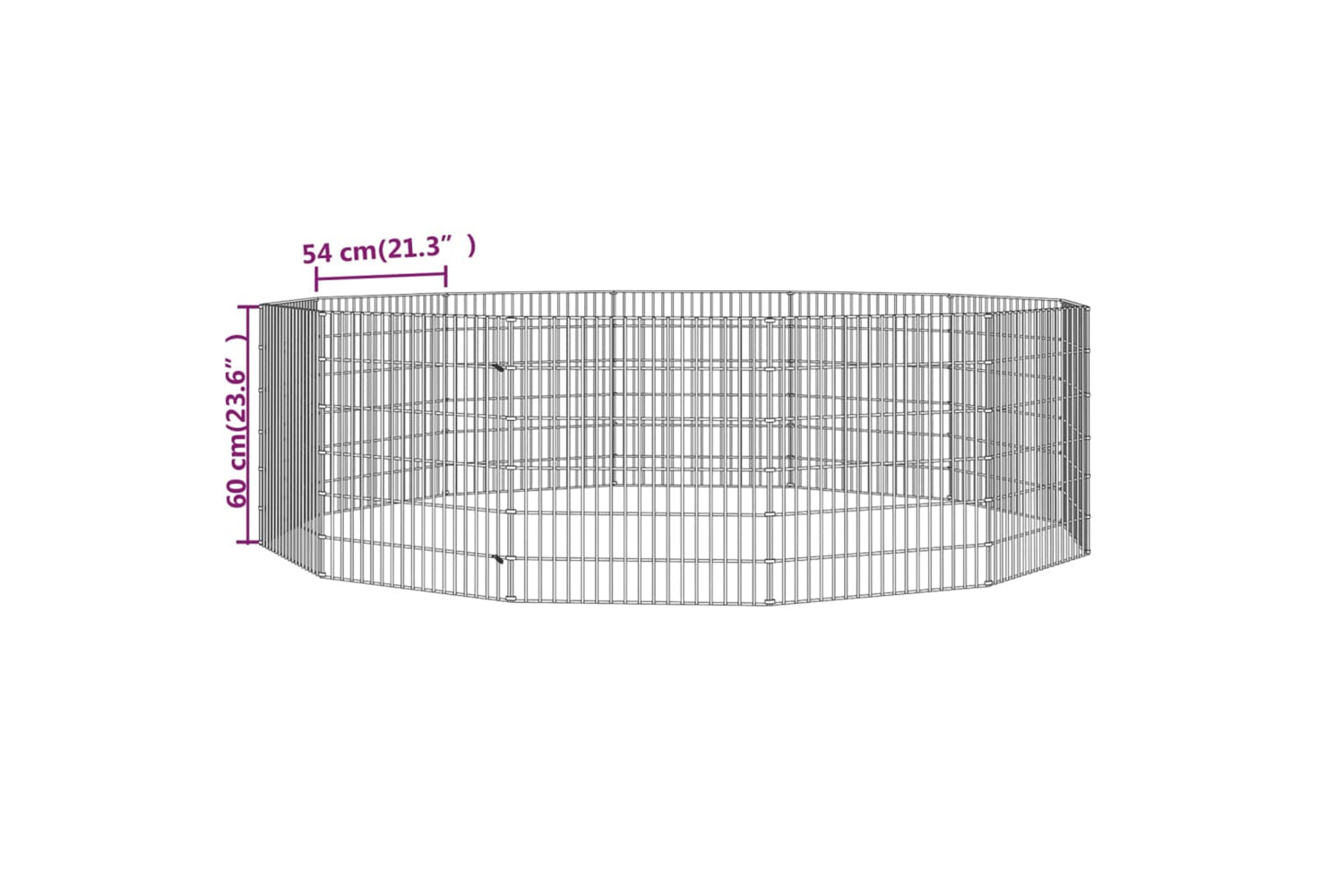 Vidaxl Free Range Animal Enclosure 12-panel 54x60 Cm Galvanised Iron-7