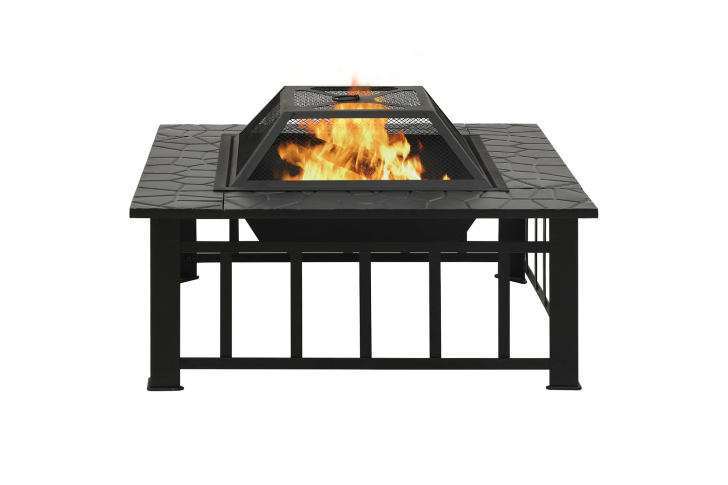 vidaXL 311888 Garden Fire Pit With Poker 81x81x47cm Xxl Steel-3