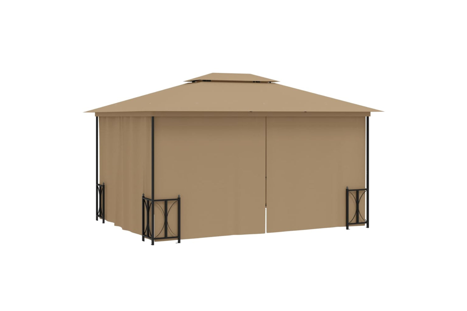 Vidaxl 318545 Gazebo With Sidewalls&double Roofs 3x4 M Taupe-3