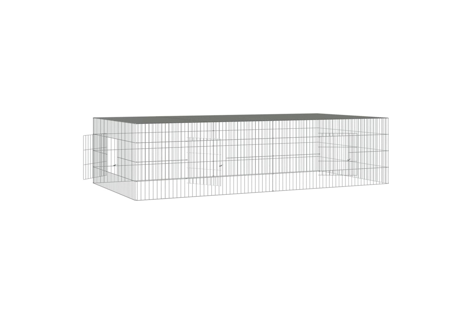 vidaXL 171563 2-panel Rabbit Cage 220x110x55cm Galvanised Iron-3