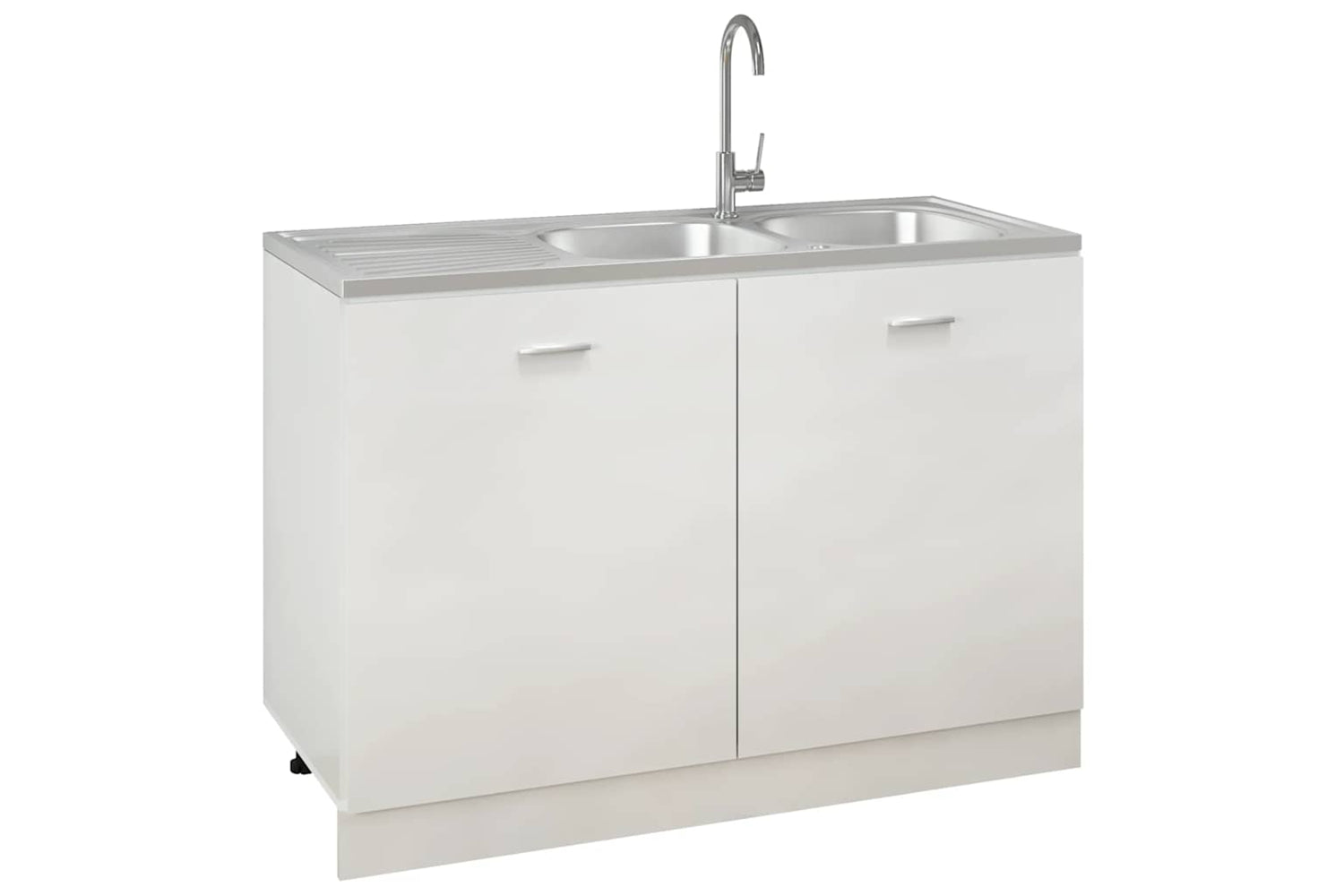 Vidaxl 147238 Kitchen Sink With Double Sinks Silver 1200x500x155 Mm Stainless Steel-3