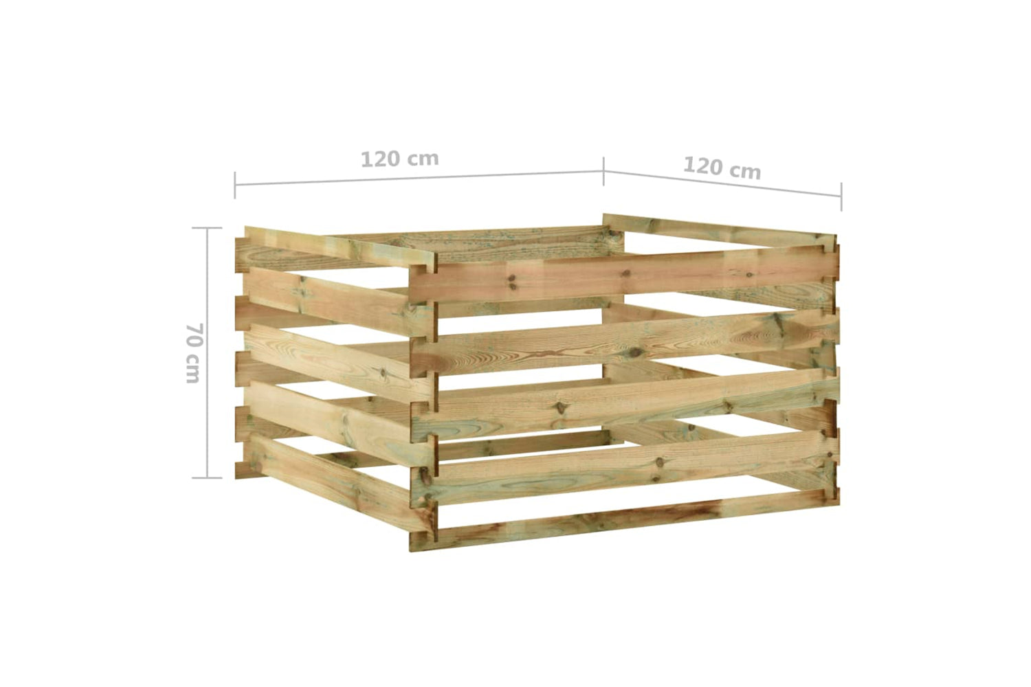 vidaXL 316060 Slatted Garden Composter 120x120x70cm Impregnated Pinewood-5