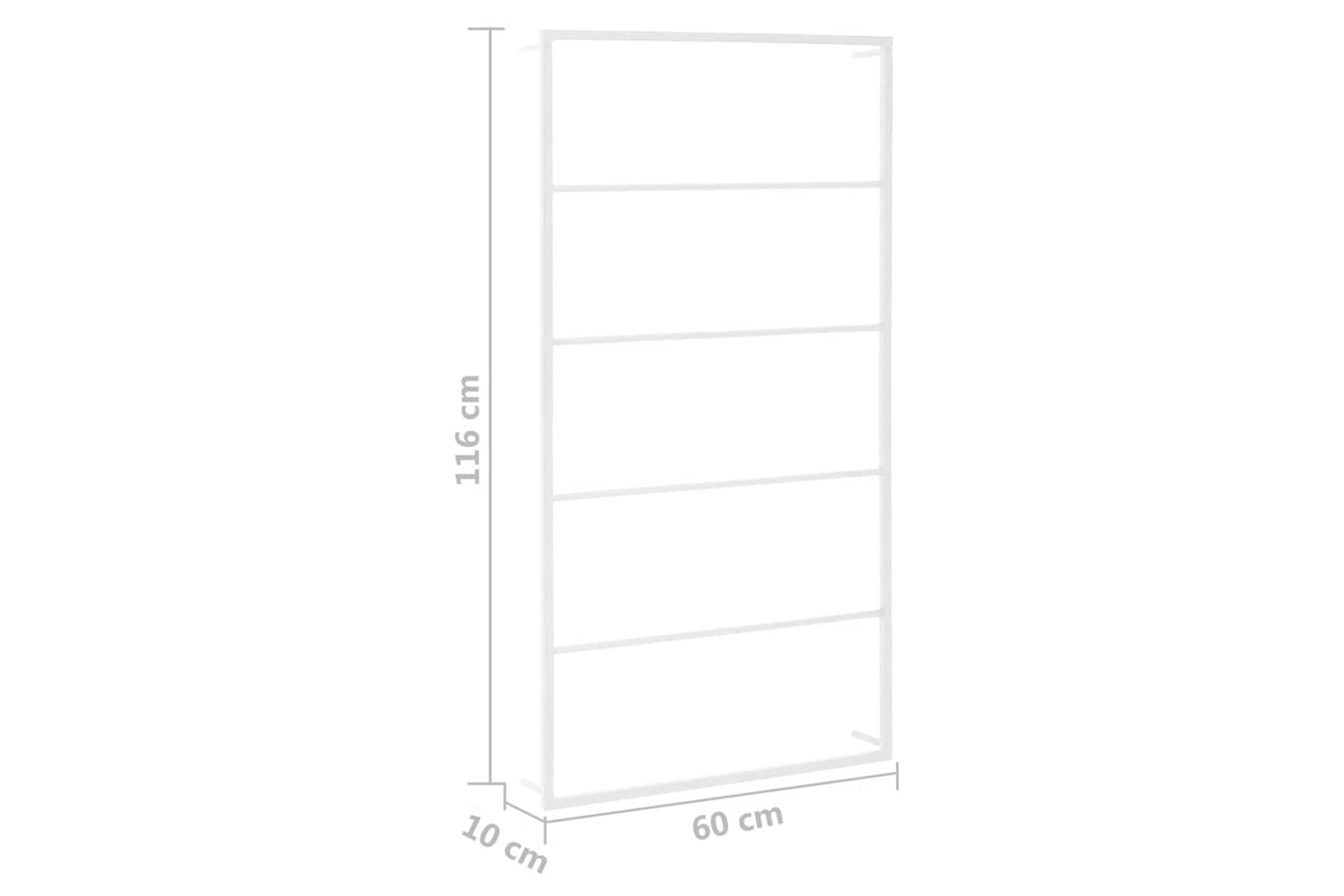 vidaXL 336121 Towel Rack White 60x10x116cm Steel-5