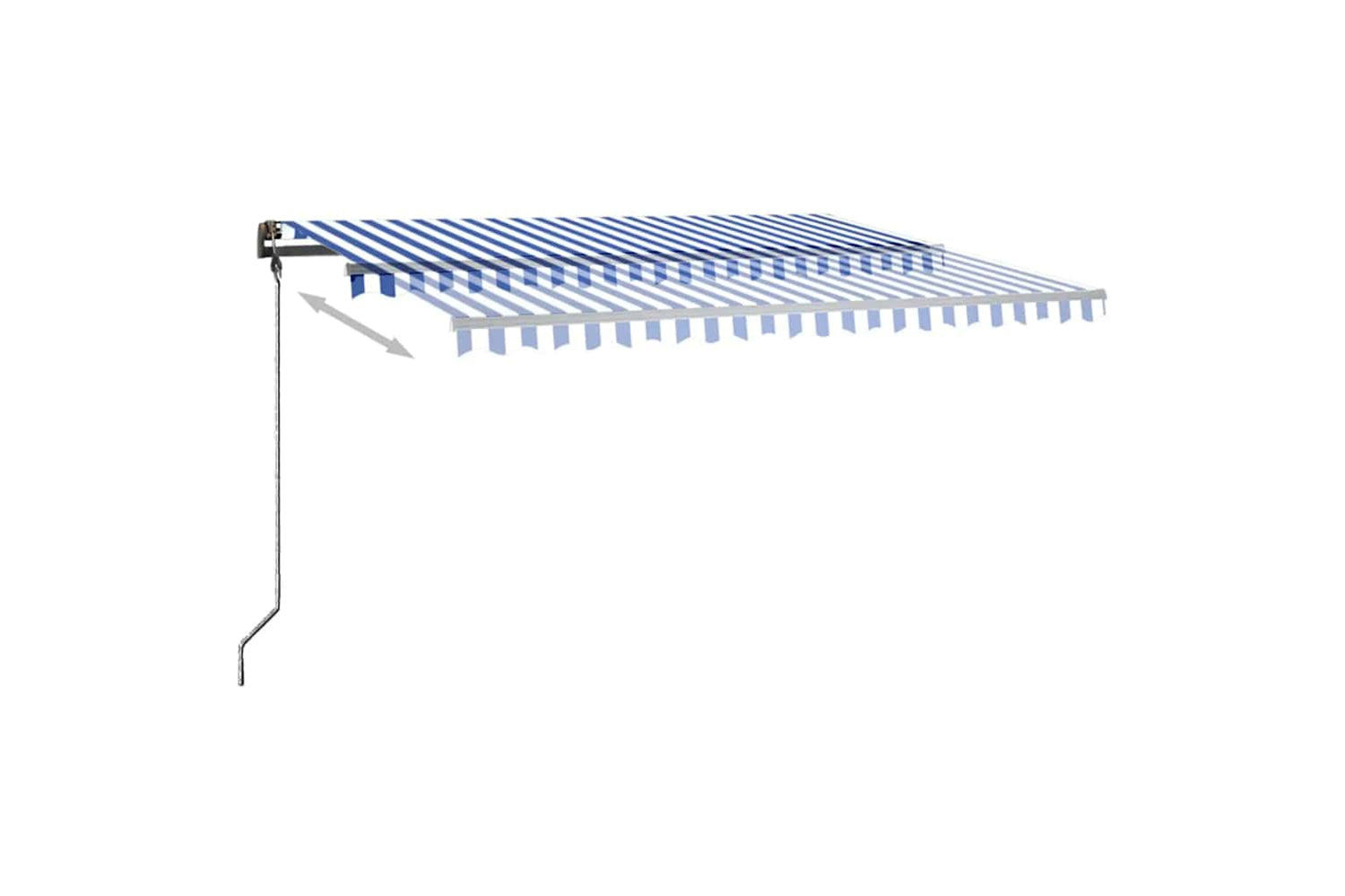 Vidaxl Manual Retractable Awning With Led 450x300 Cm Blue And White-5