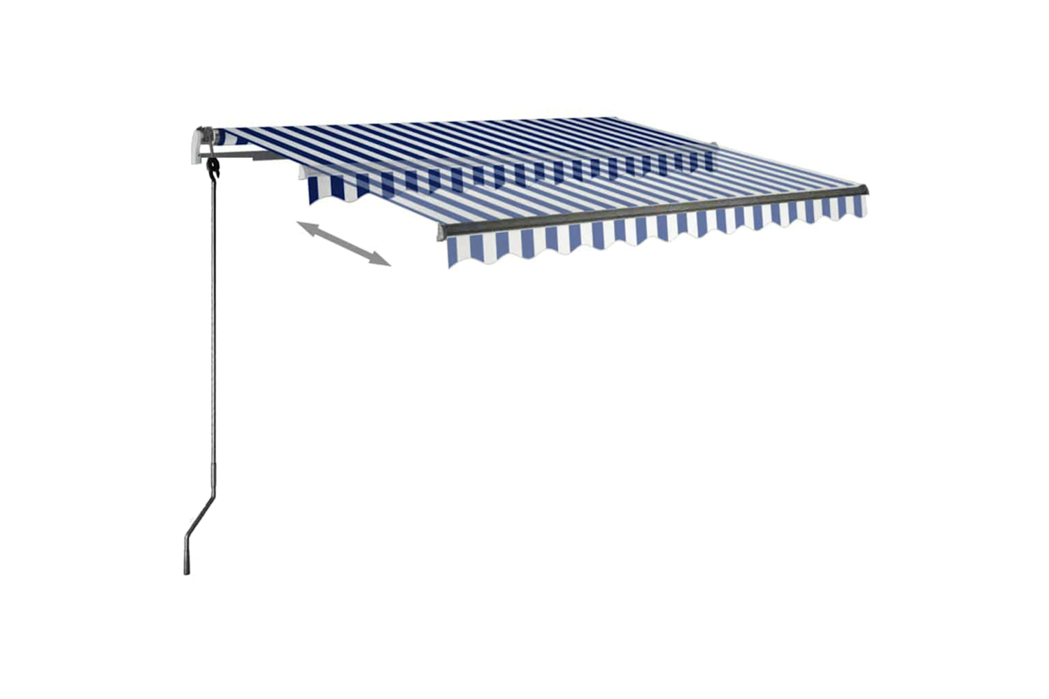 Vidaxl Manual Retractable Awning With Led 300x250 Cm Blue And White-5