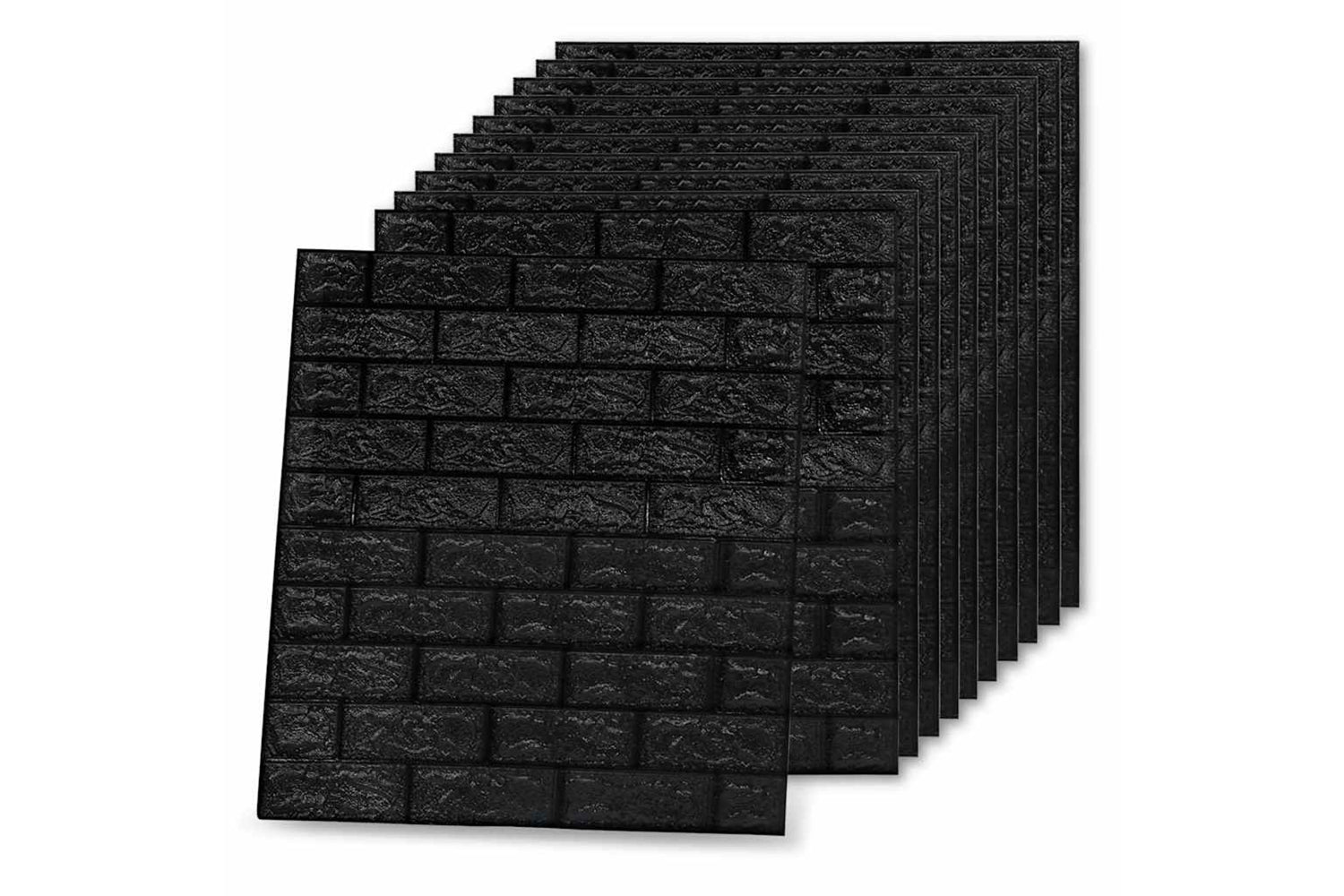 Vidaxl 150724 3d Wallpaper Bricks Self-adhesive 10 Pcs Black-3