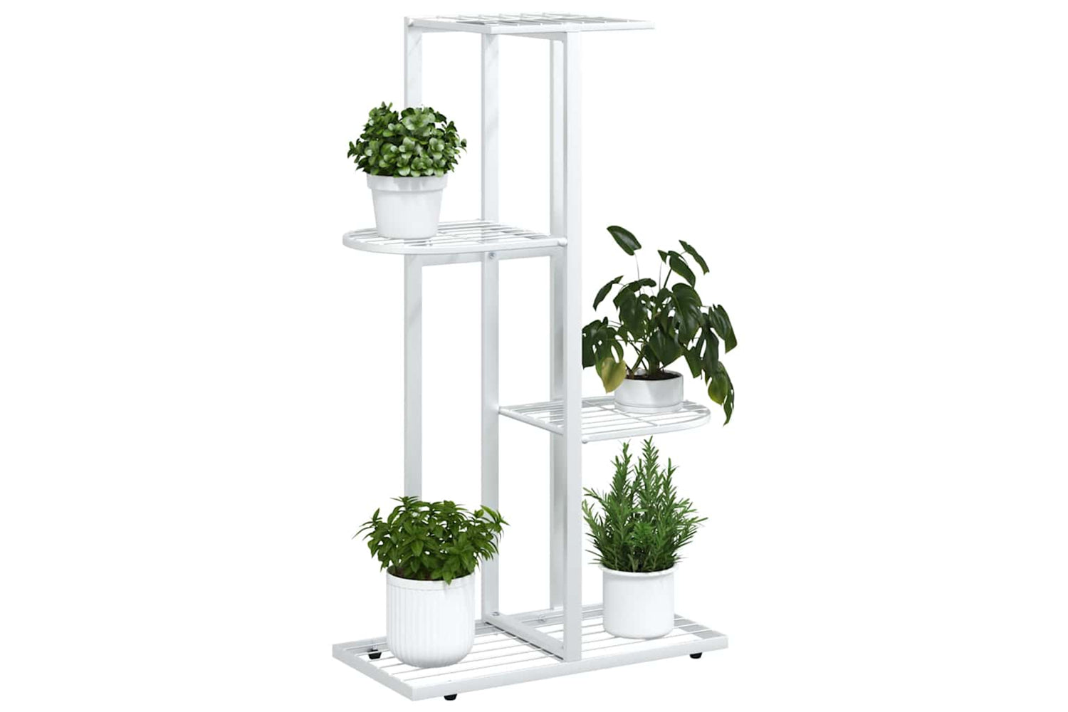 vidaXL 336109 4-floor Flower Stand 43x22x76cm White Metal-3