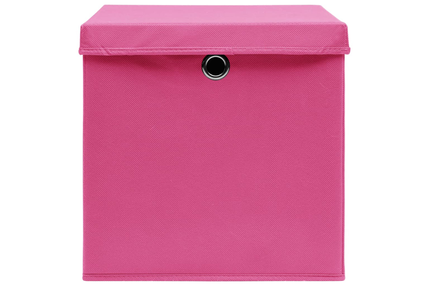 vidaXL 325206 Storage Boxes With Covers 10 Pcs 28x28x28cm Pink-5